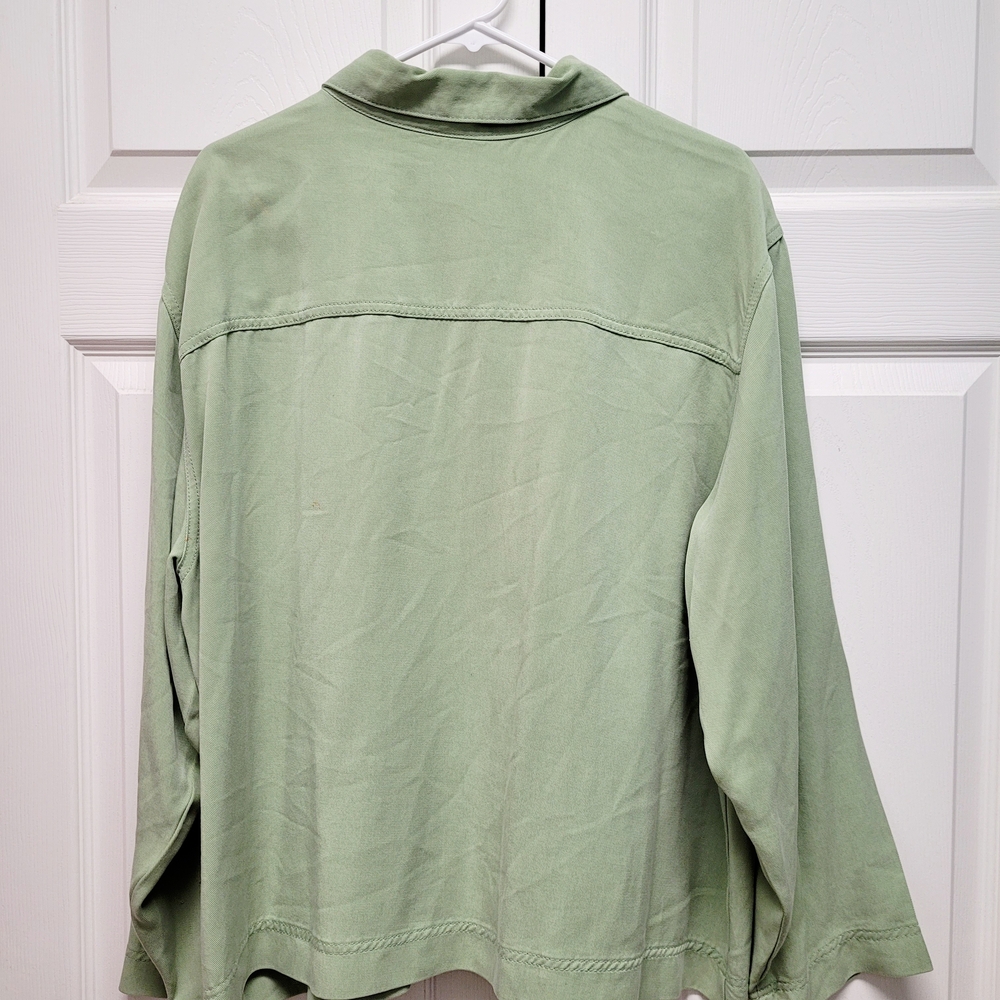 Coldwater Creek Sage Green Shirt Jacket - Picture 5 of 7